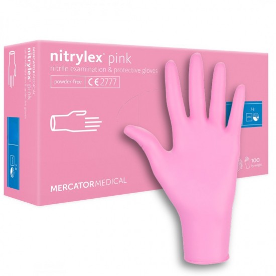 Mercator Nitrylex nitril kesztyű VILÁGOS RÓZSASZÍN 100db Többfajta méretben