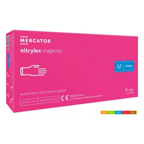Mercator Nitrylex nitril kesztyű MAGENTA 100db Többfajta méretben