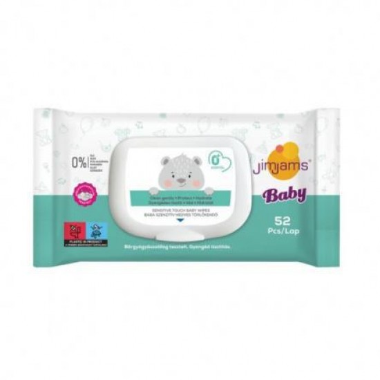 JimJams Baby nedves popsitörlőkendő - illatmentes 52db 
