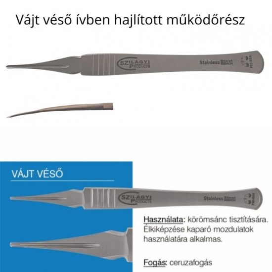 Rozsdamentes hajlított vájtvésõ
