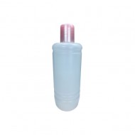 Áttetsző műanyag folyadék flakon pink kupakkal 250ml