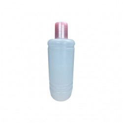 Áttetsző műanyag folyadék flakon pink kupakkal 250ml