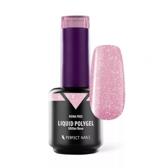 Liquid Polygel - Glitter Rose - 15ml