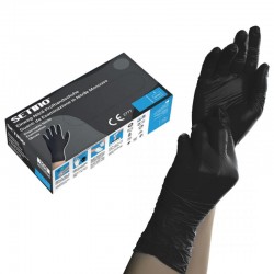 Setino Nitril kesztyű 5gr VASTAG, púdermentes 100db Fekete TÖBBFAJTA MÉRET